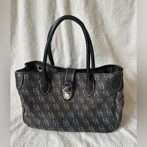 Dooney & Bourke Black/Gold Monogram Tote